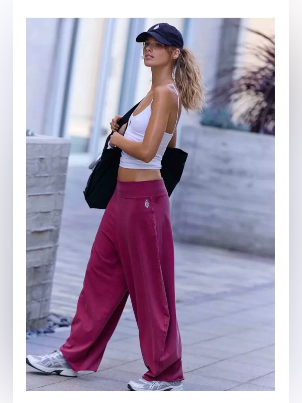 FP Movement by Free People NWOT Hot Shot Easy Pants in Berry